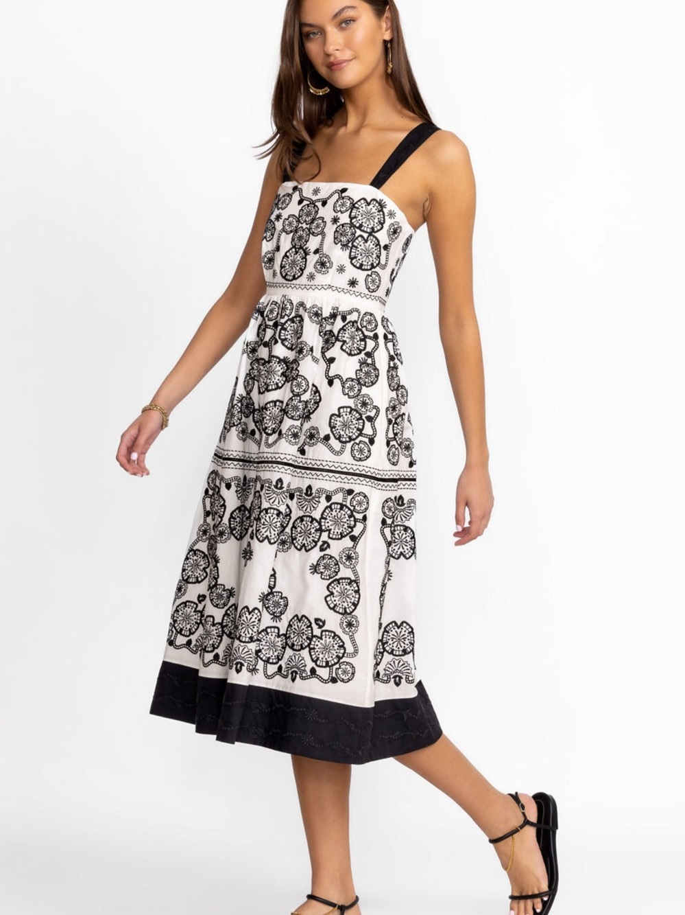 Johnny Was Mel Embroidered Midi Dress - Picture 2 of 12